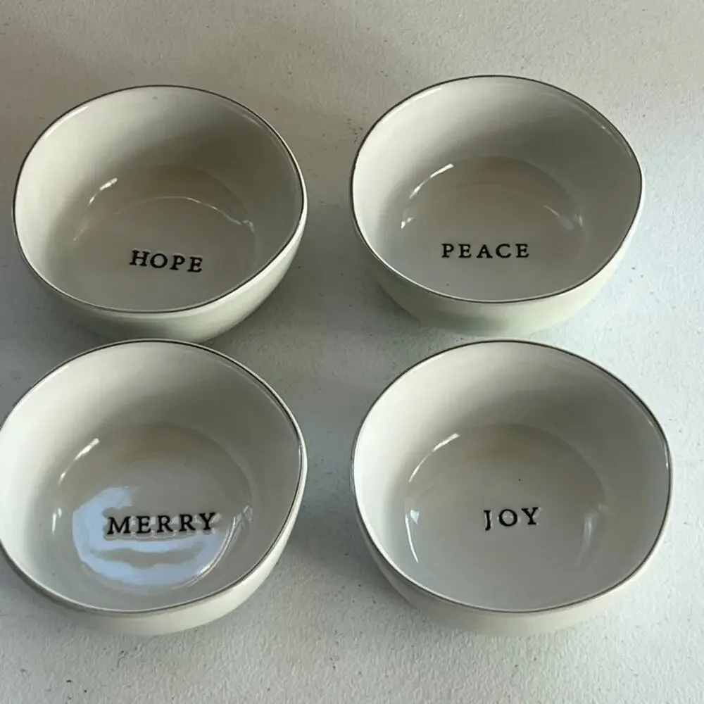 Hearth & Hand Magnolia Merry Hope Joy Peace Bowls Holiday Collection